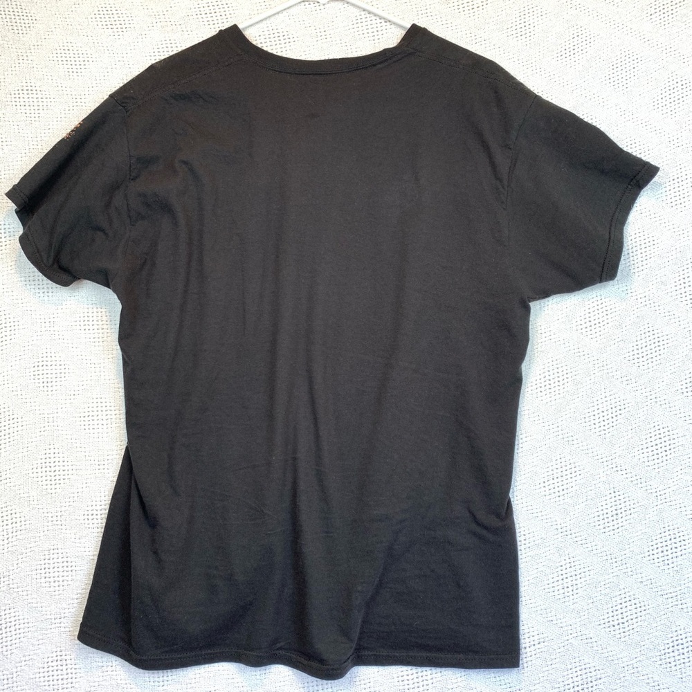 Wolf Wild And Free Bleached Black Large V-neck Short Sleeve Tee T-shirt Womens - Picture 2 of 7